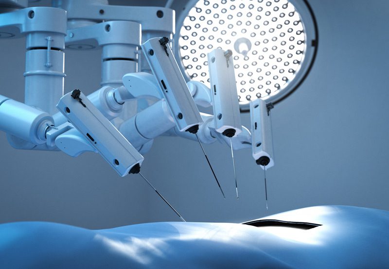 Surgical-robot-in-operation-room